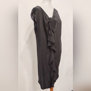 TARA JARMON RUFFLED SILK DRESS